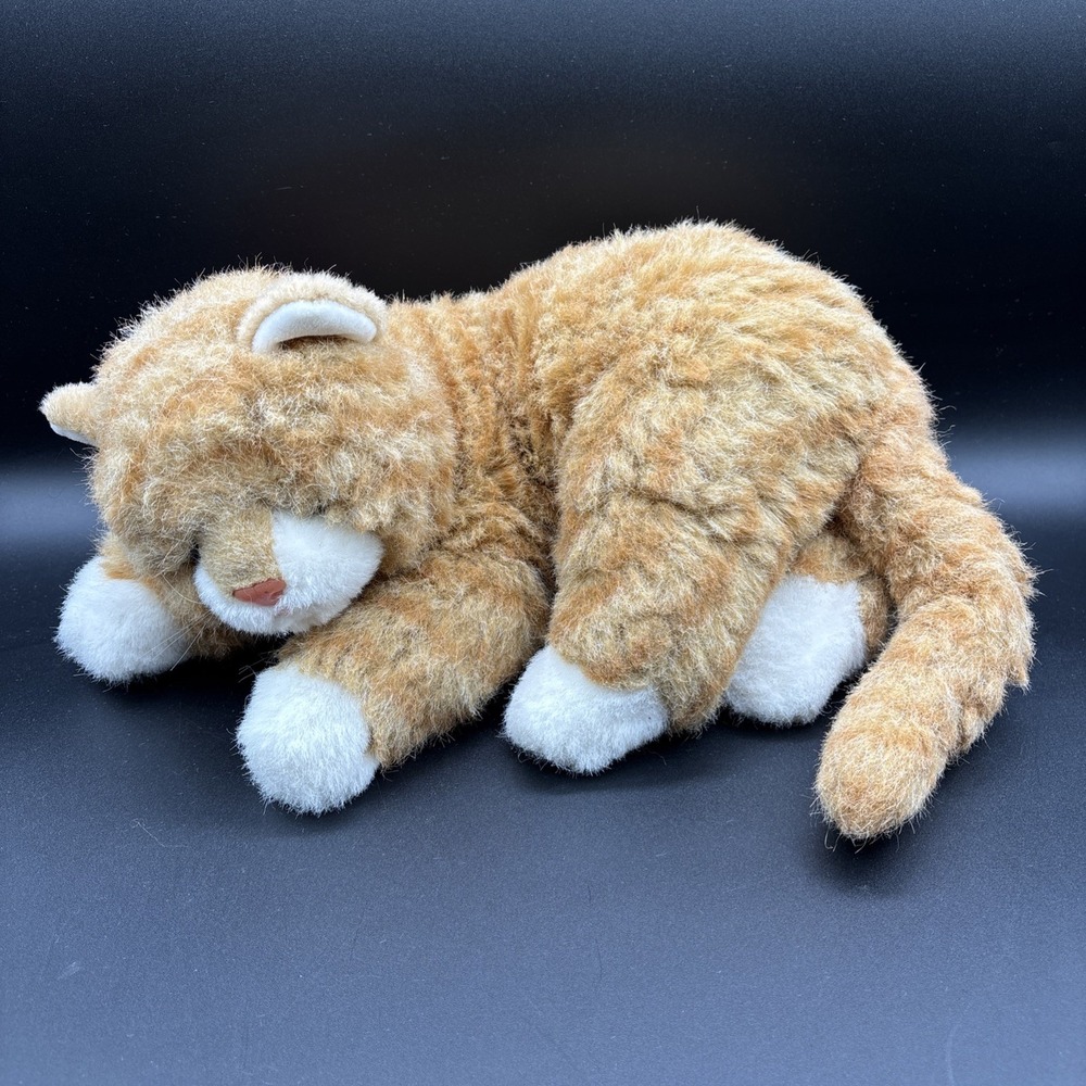 Ty Classic Al E Kat 13" Orange Tabby Plush Cat Red Bow Stuffed Animal 1995